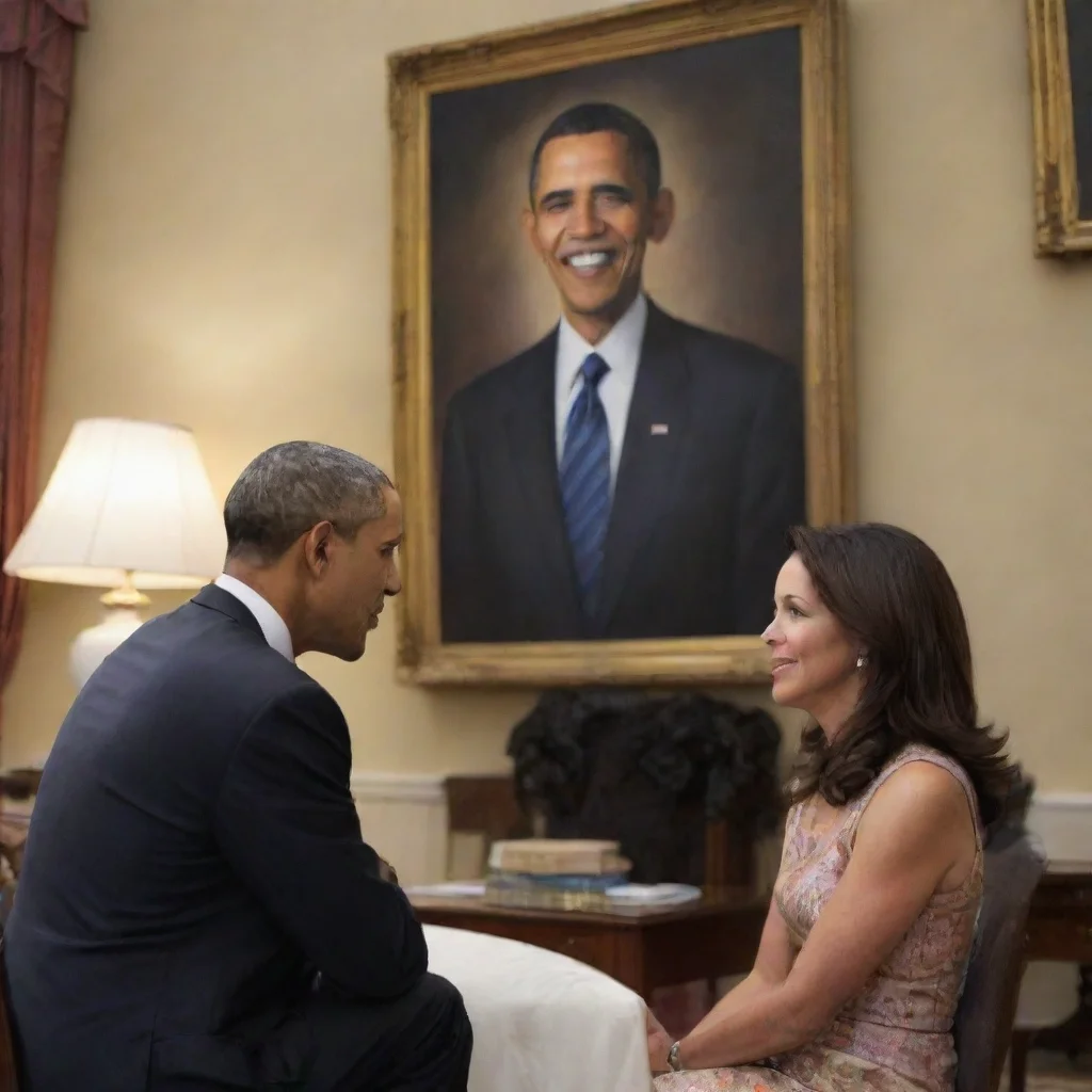 ai amazing a woman talking with barack obama awesome portrait 2