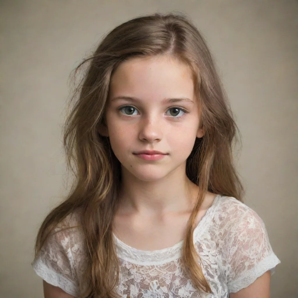 ai amazing a young girl in the beginning of her puberty awesome portrait 2
