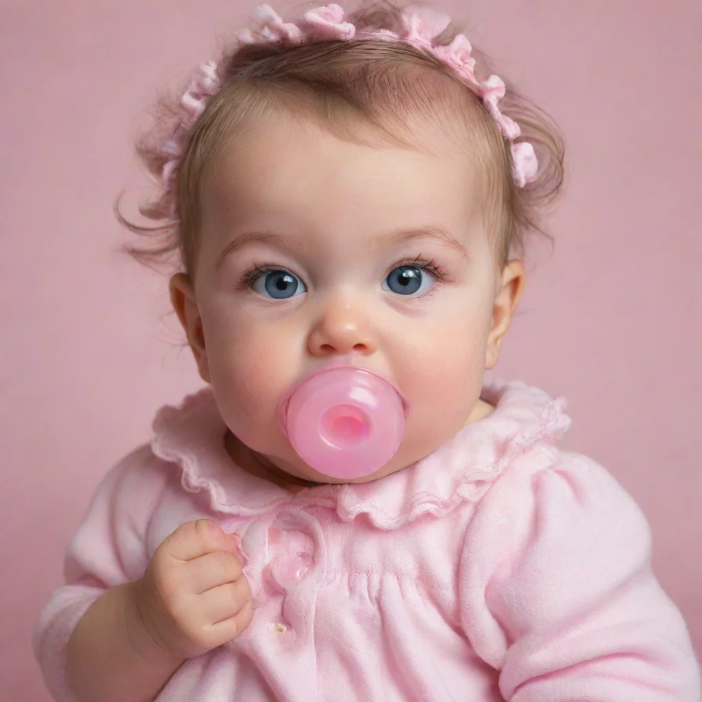 amazing adult woman dressed like a baby girl using a pacifierawesome portrait 2