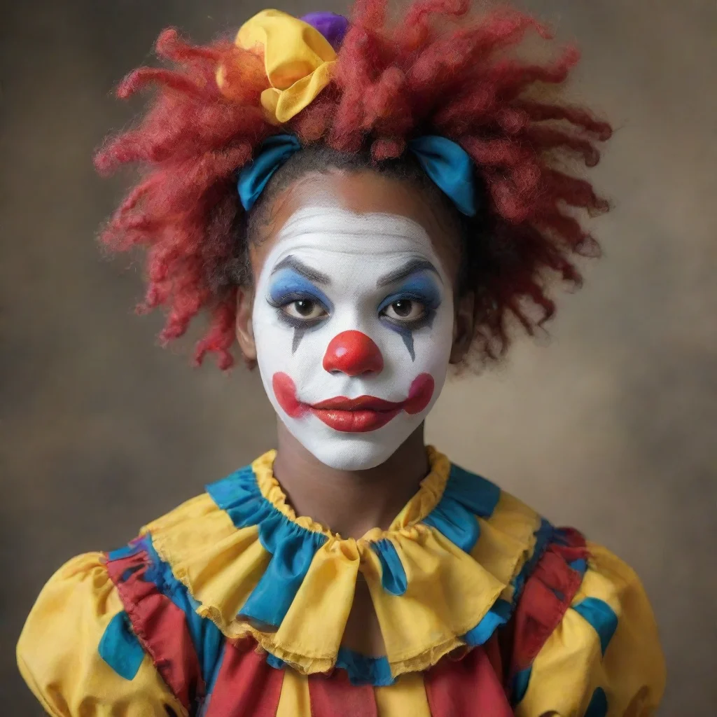 ai amazing african american clown girl awesome portrait 2