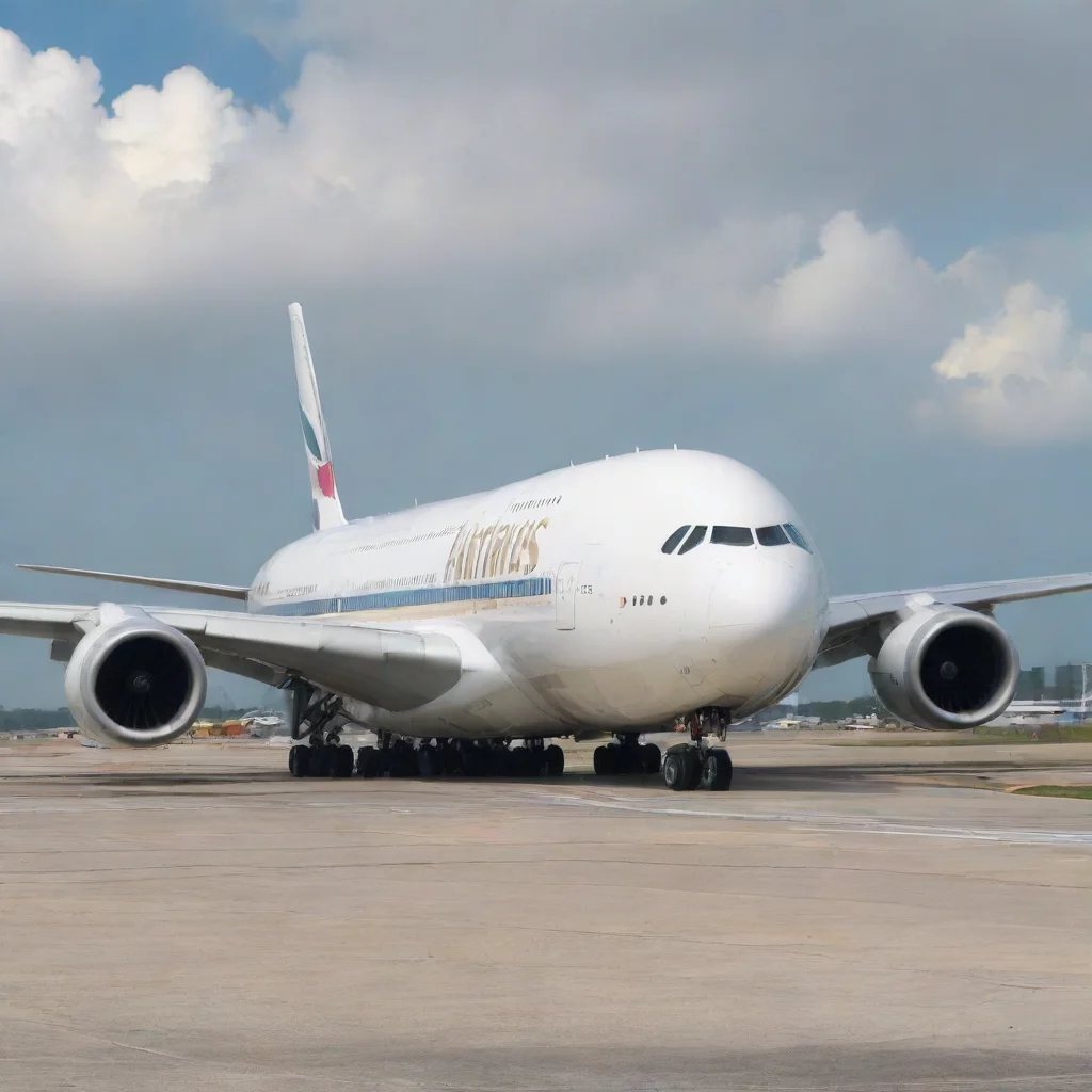 ai amazing airbus a380 at the gate in miami international airport appears awesome portrait 2