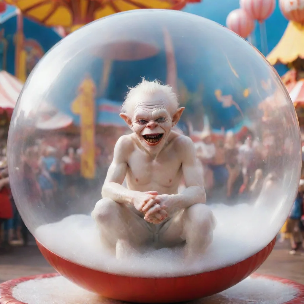 ai amazing albino half ork sitting inside a bubble floating over a carnival in a cle awesome portrait 2 wide