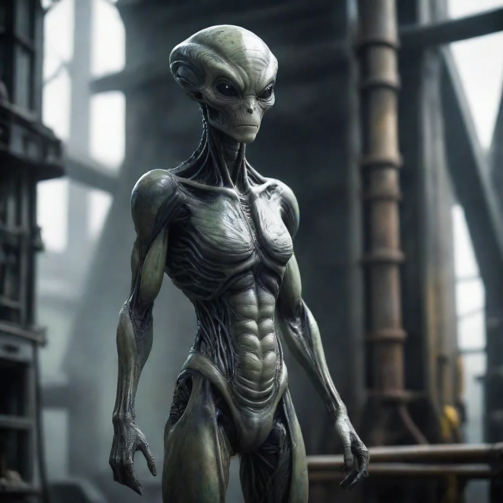 ai amazing alien engineer standing tall awesome portrait 2