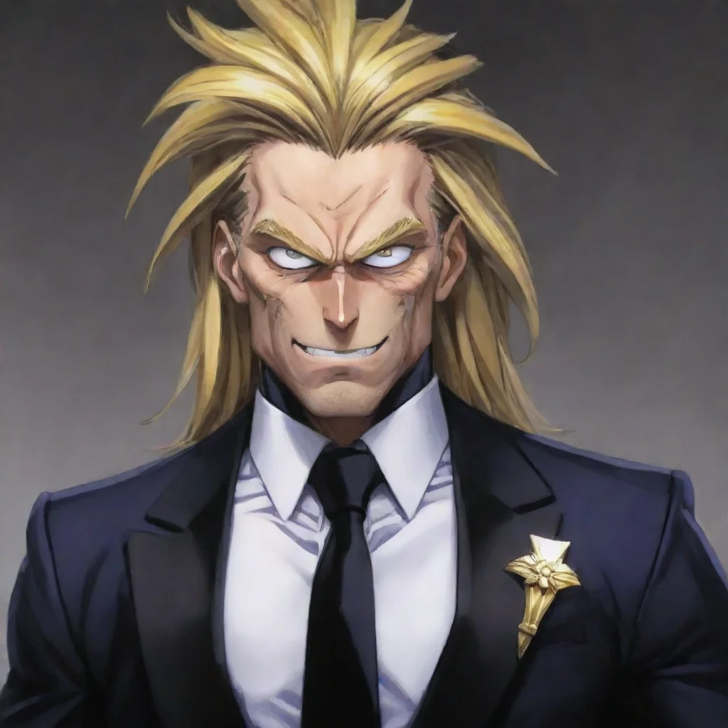 ai amazing all might in a black tux rizz awesome portrait 2