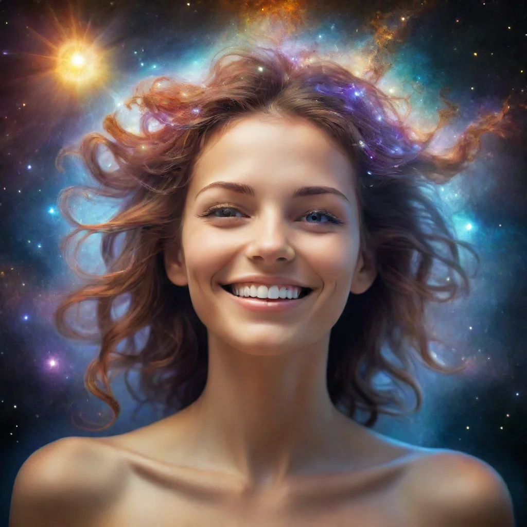 ai amazing an astral being smiling but lying about where your soul is going awesome portrait 2