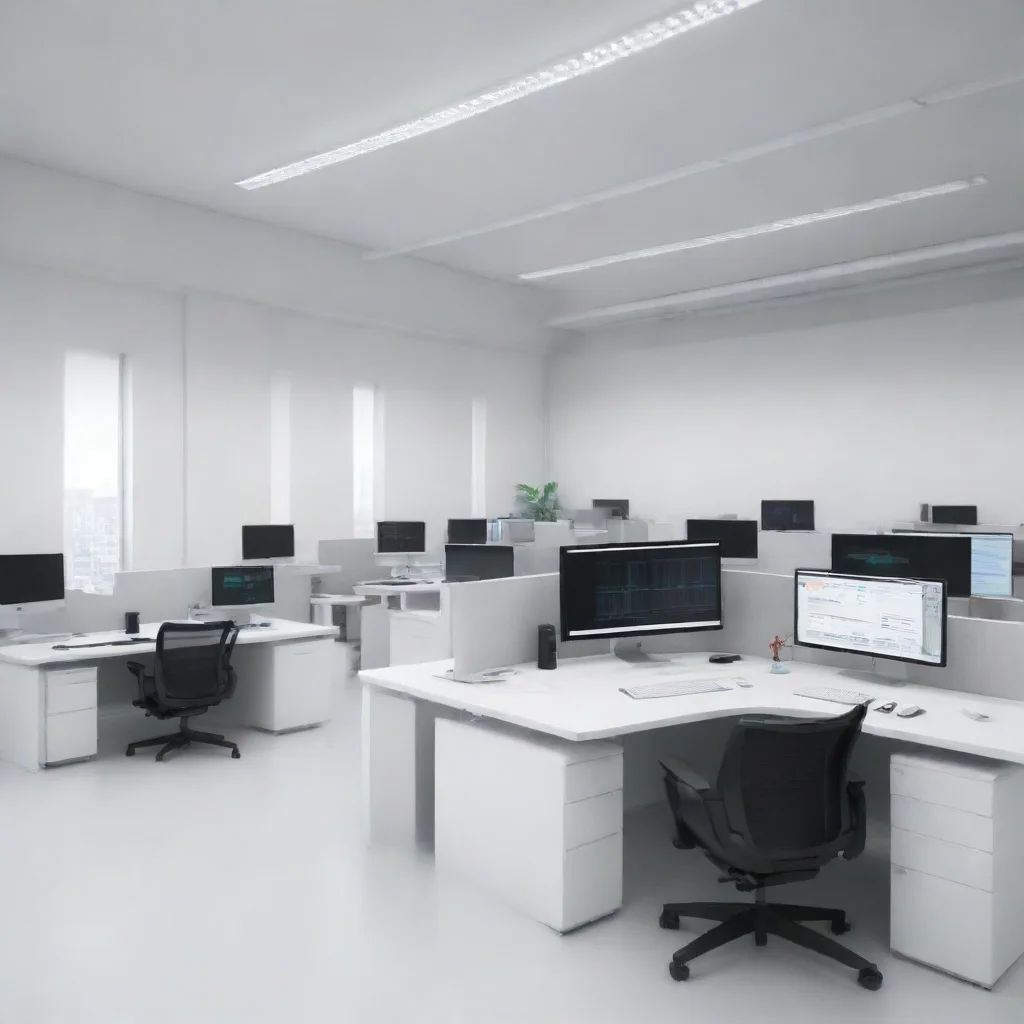 ai amazing an interior visualization image of whitemodernminimalisttech savvy stock trading office workstation environment 