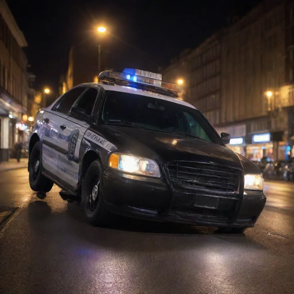 ai amazing an upturned police car at night awesome portrait 2