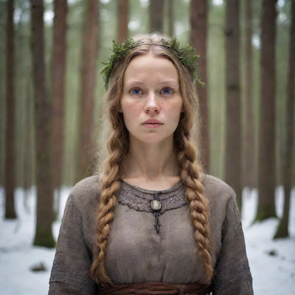 ai amazing ancient finnish female in forest awesome portrait 2