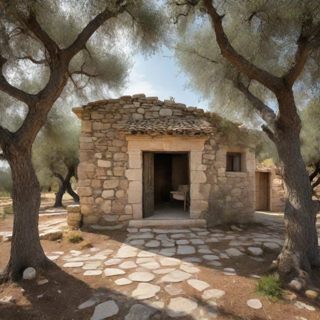 ai amazing ancient greek architecture stone house in olive grove awesome portrait 2
