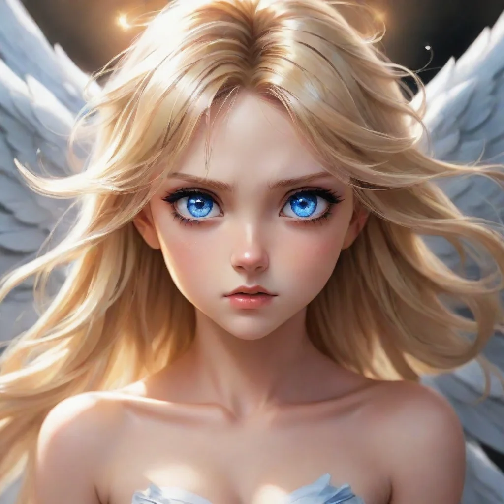  amazing angry blonde anime angel with blue eyes awesome portrait 2