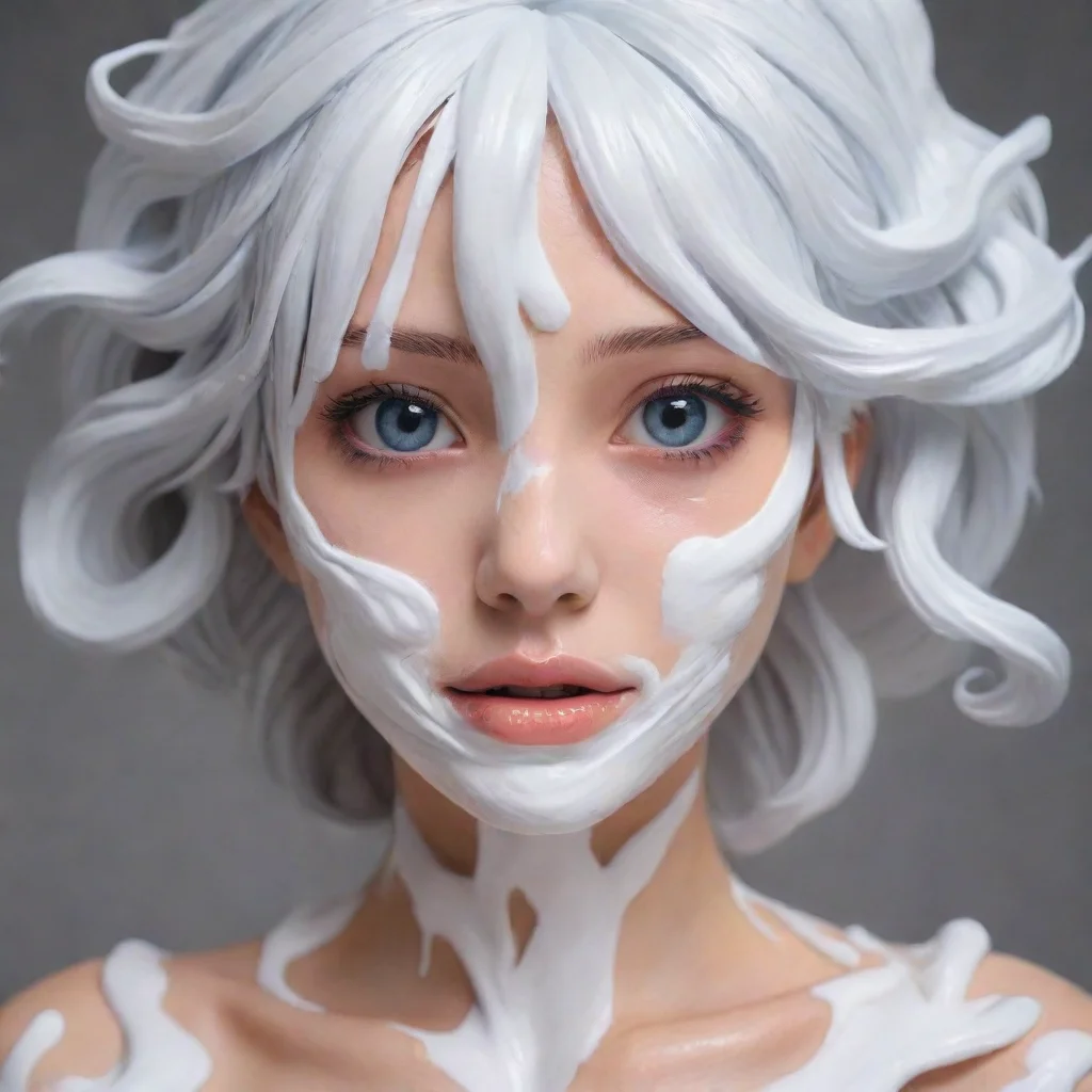 ai amazing anime girl covered in shaving cream awesome portrait 2