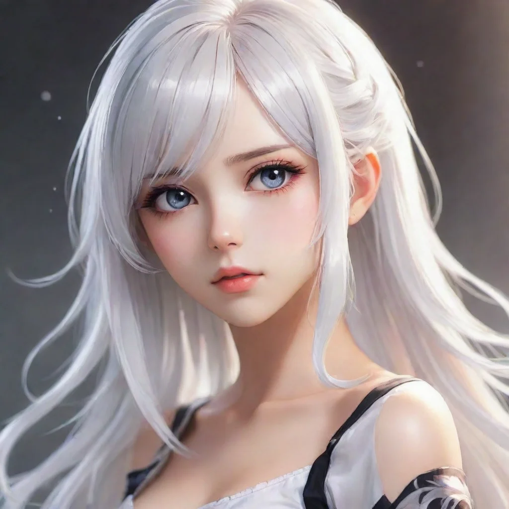 amazing anime girl with white hairawesome portrait 2