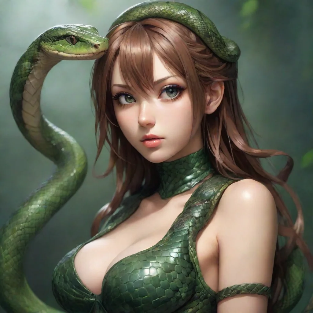 ai amazing animesnake girl awesome portrait 2