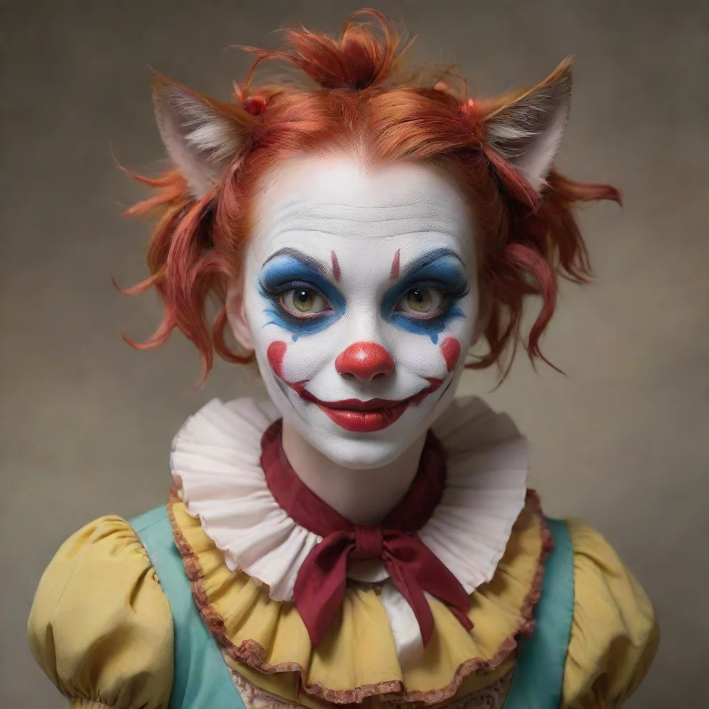 amazing anthro cat clown girl awesome portrait 2