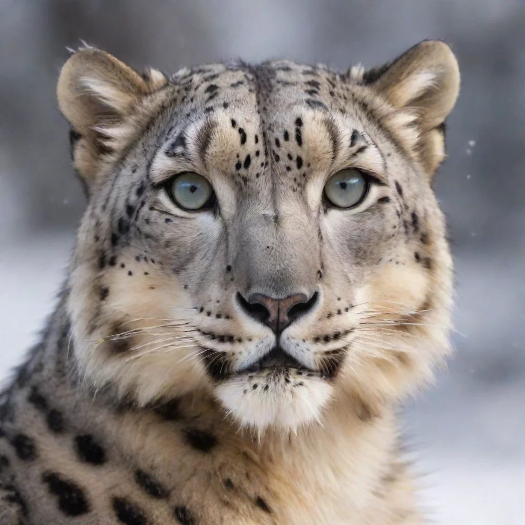 ai amazing anthro snow leopard awesome portrait 2