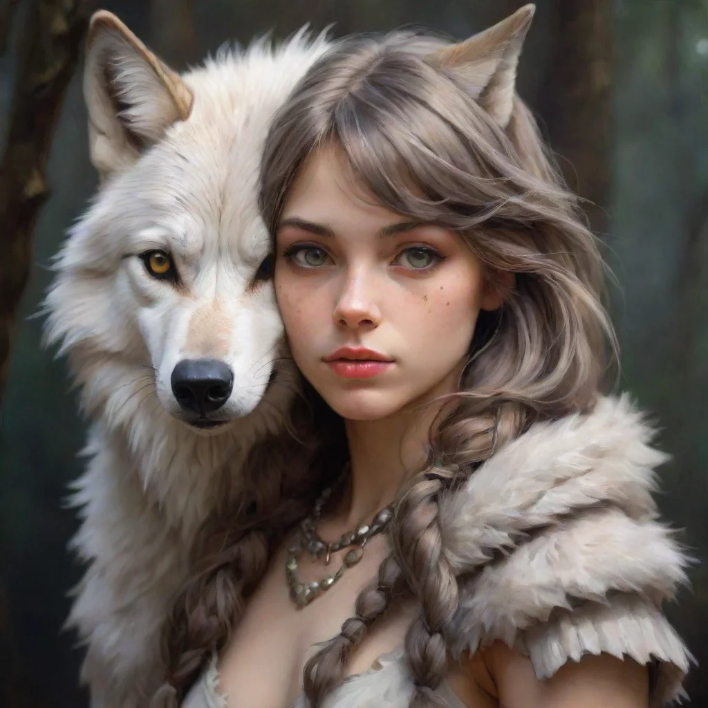 ai amazing anthropomorphic wolf girl awesome portrait 2