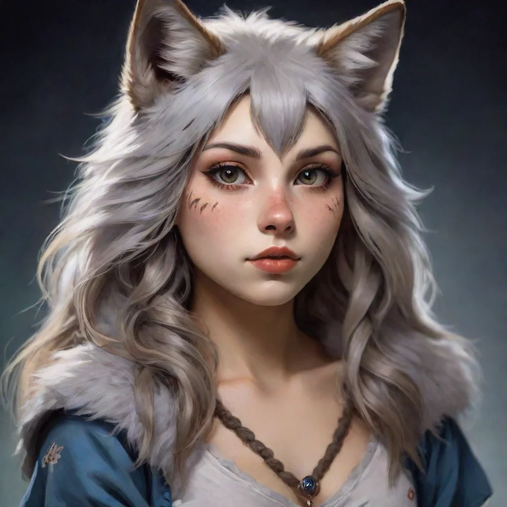 ai amazing anthropomorphic wolf girl furry awesome portrait 2