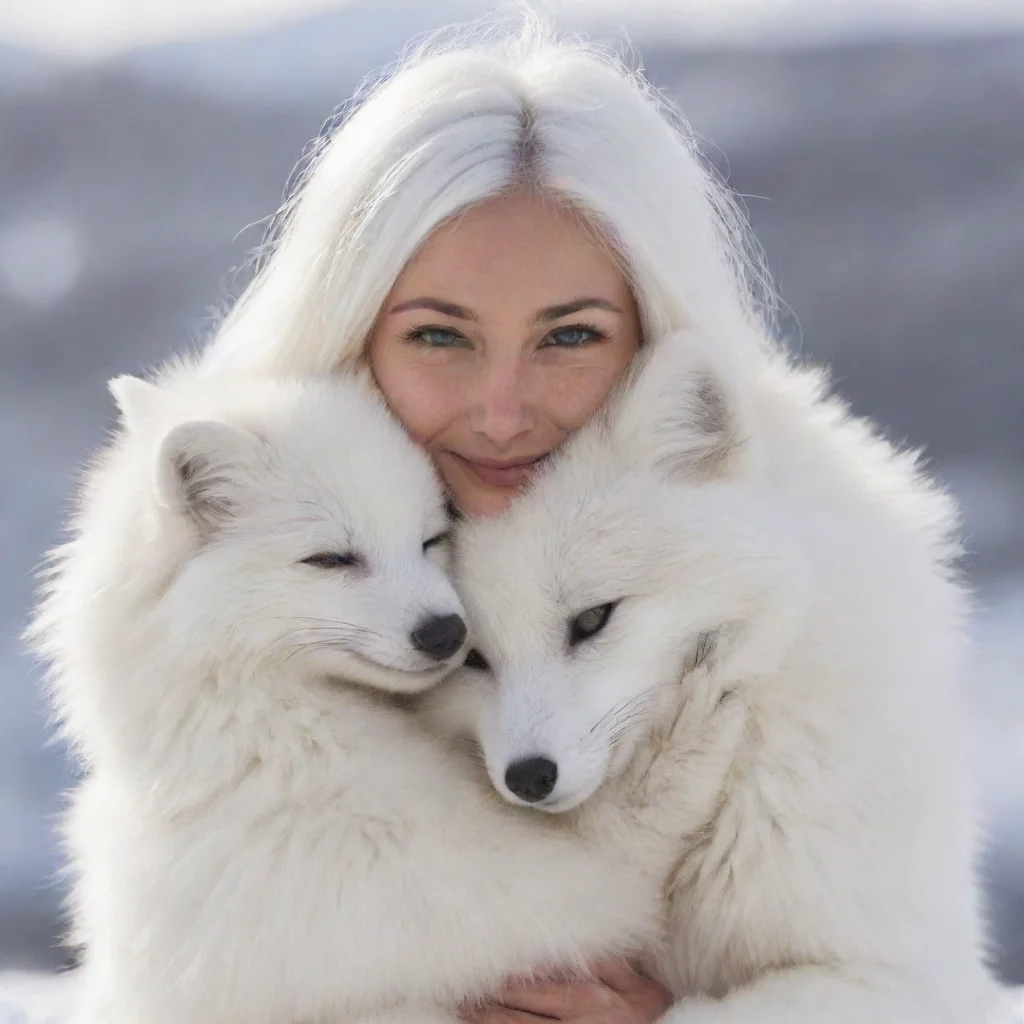 ai amazing arctic fox cuddling human s front awesome portrait 2