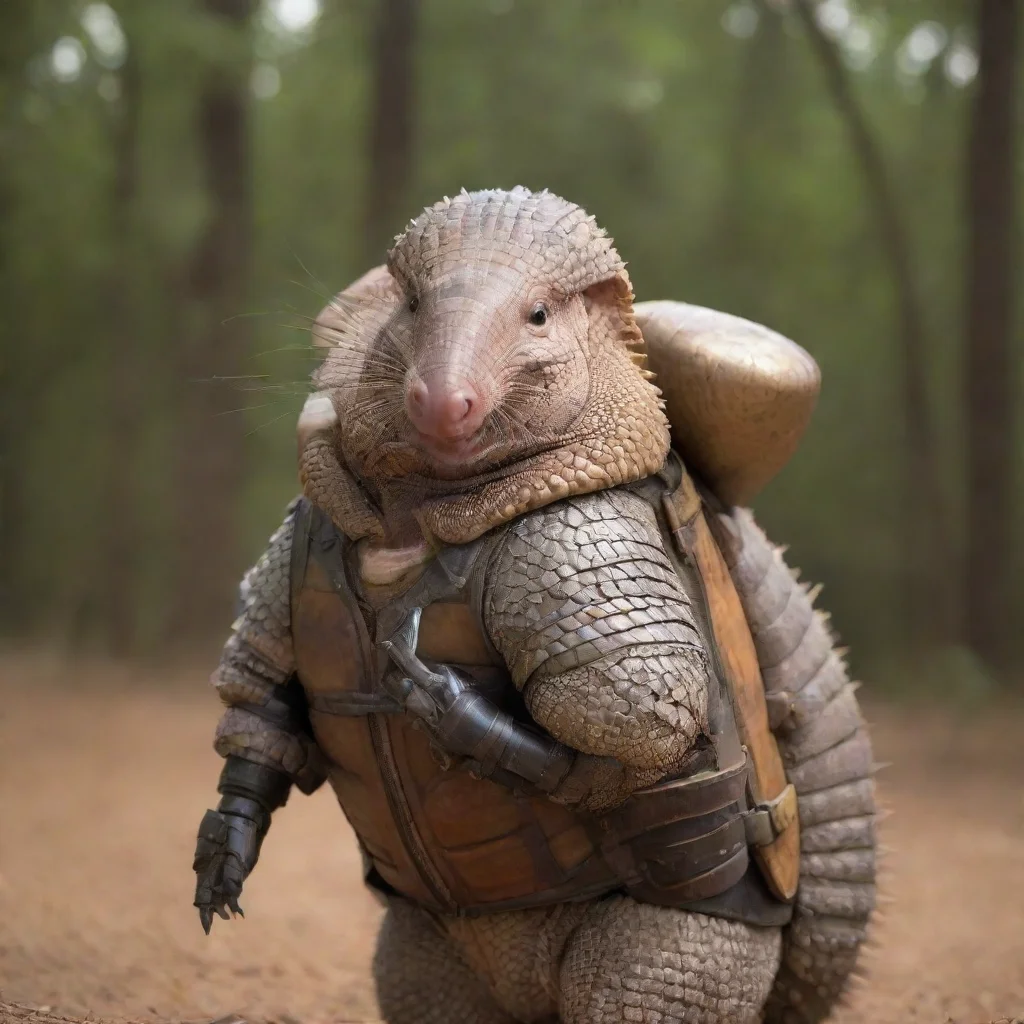 amazing armadillo wearing a rocket pack awesome portrait 2