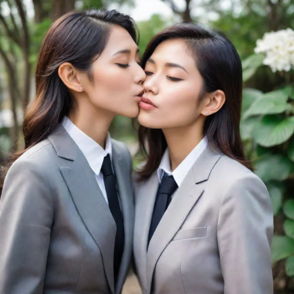  amazing asian female lesbian kissing with her girlfriend wearing formal suitgood looking trending fantastic 1 tall aweso