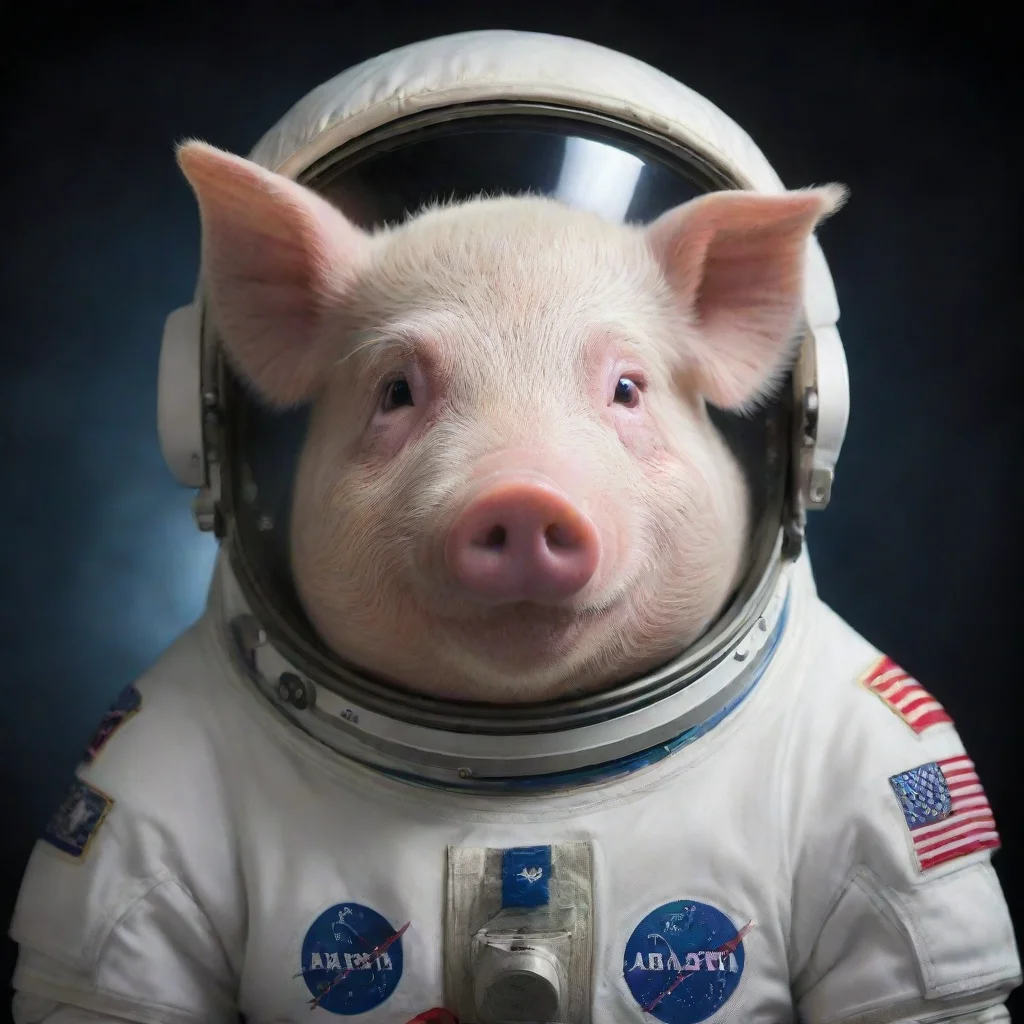 ai amazing astronaut pig awesome portrait 2