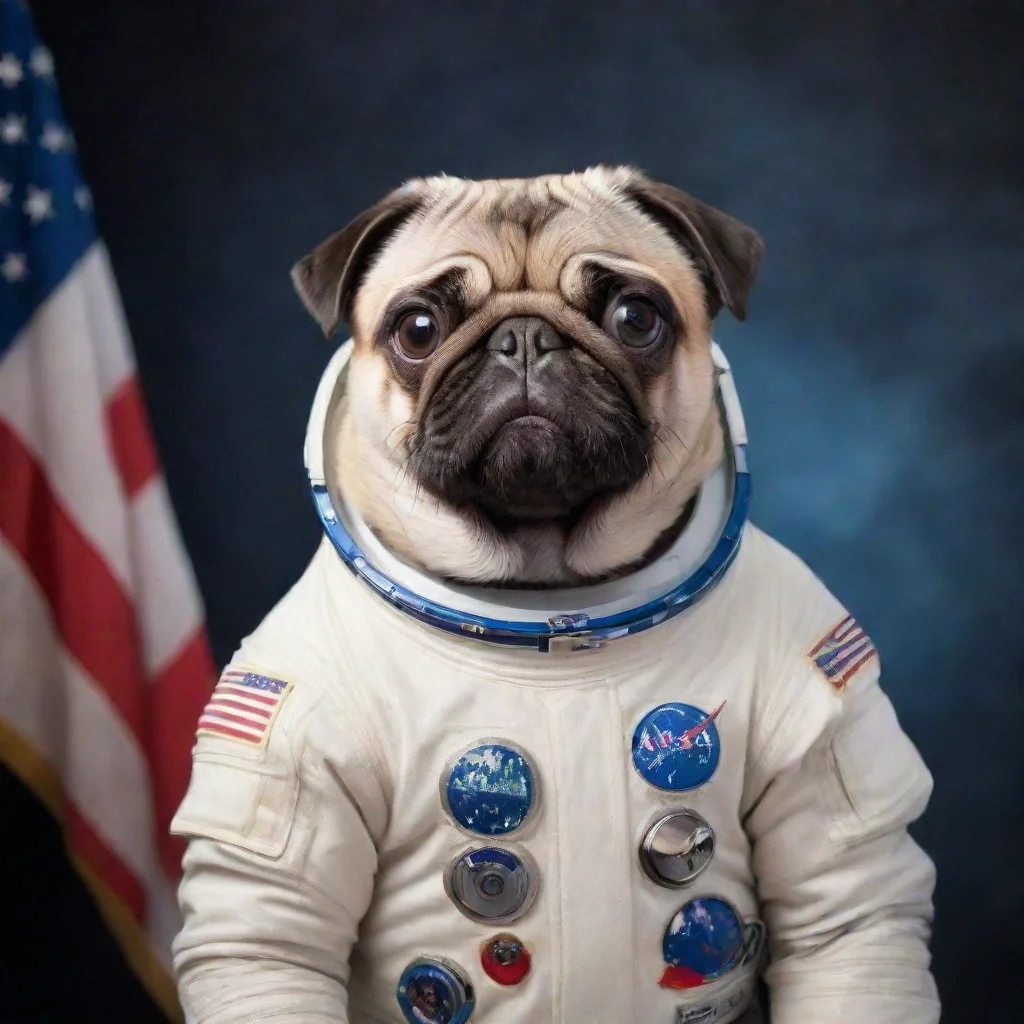 ai amazing astronaut pug awesome portrait 2
