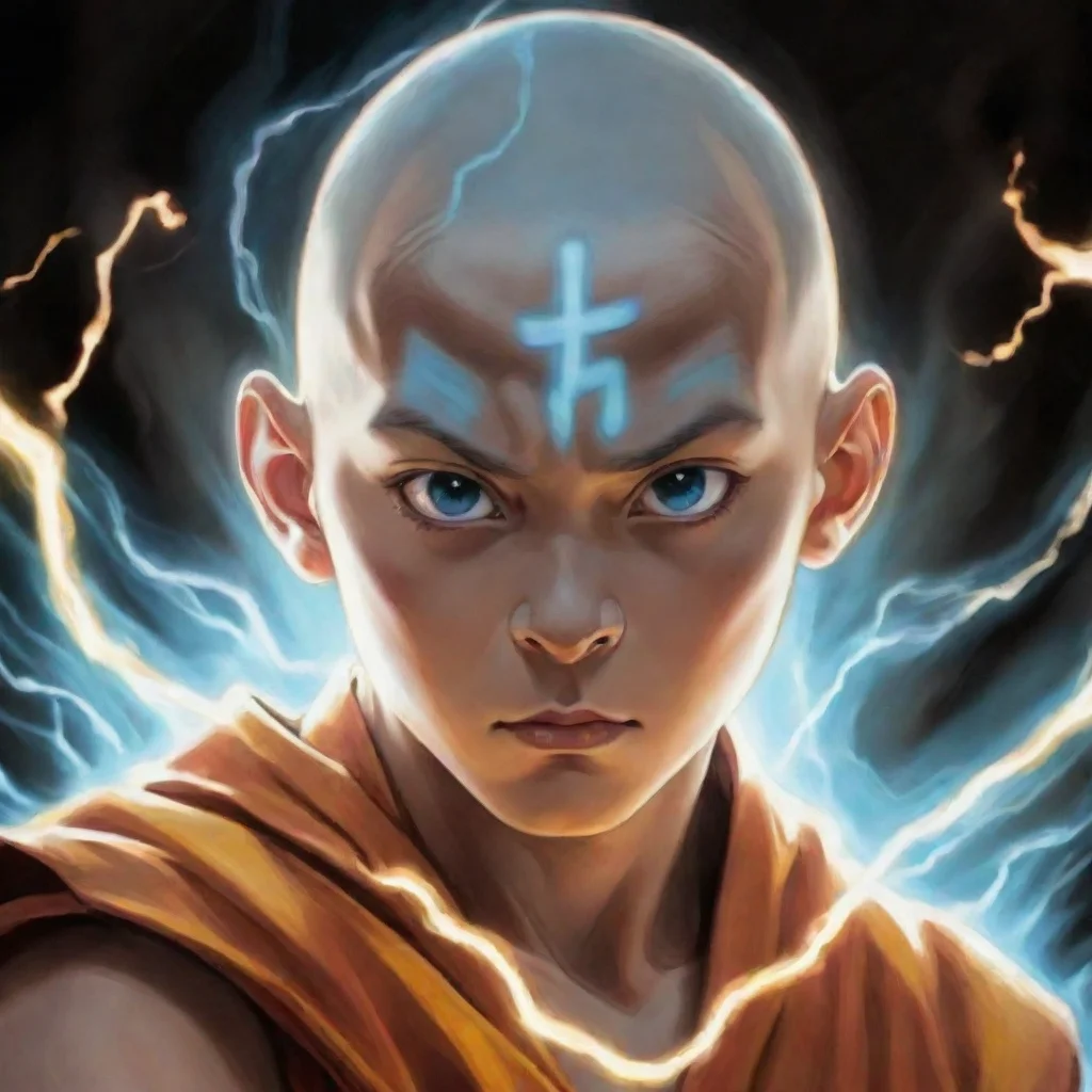 ai amazing avatar aang with electricty power awesome portrait 2