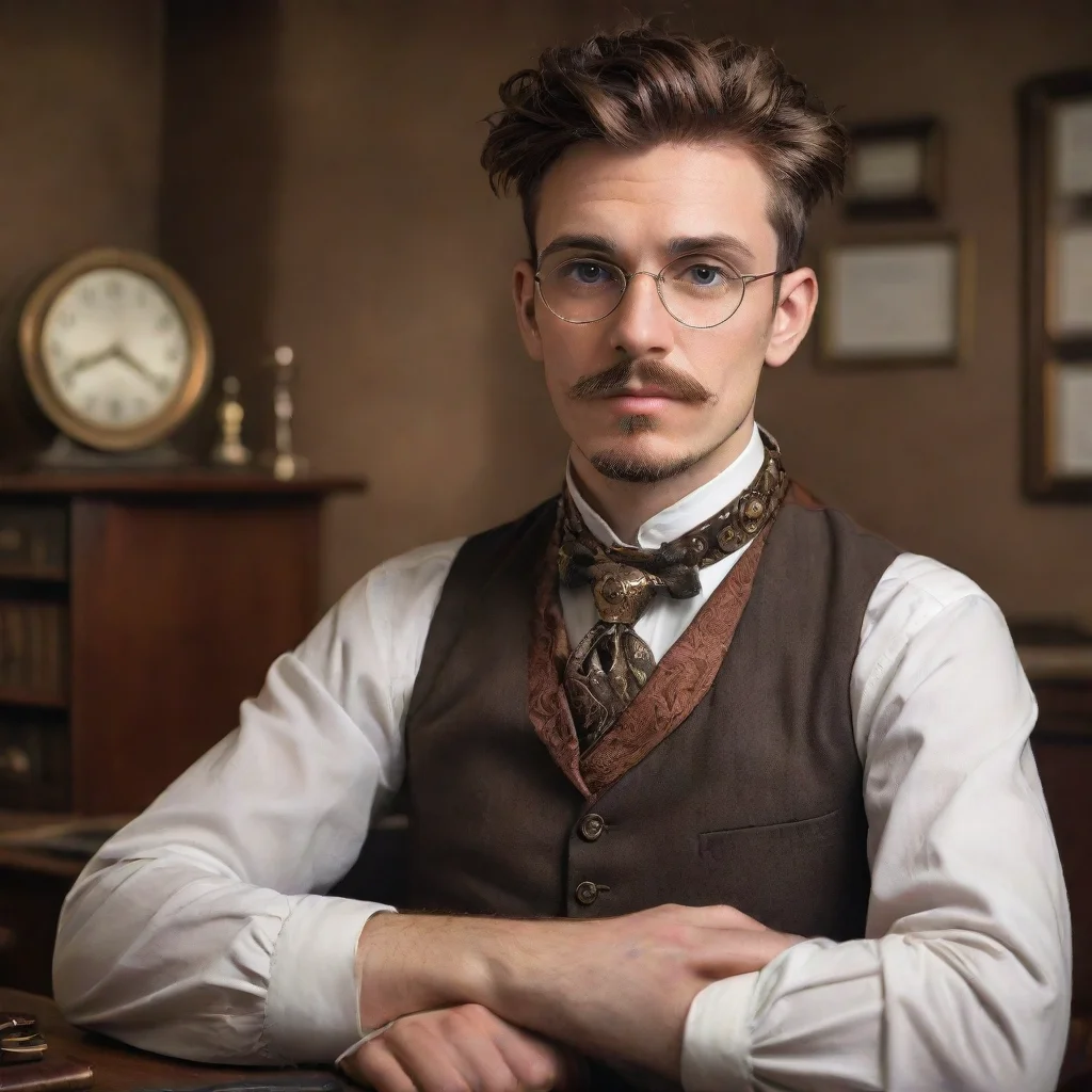 ai amazing average looking male bureaucratic steampunk office workerawesome portrait 2 wide