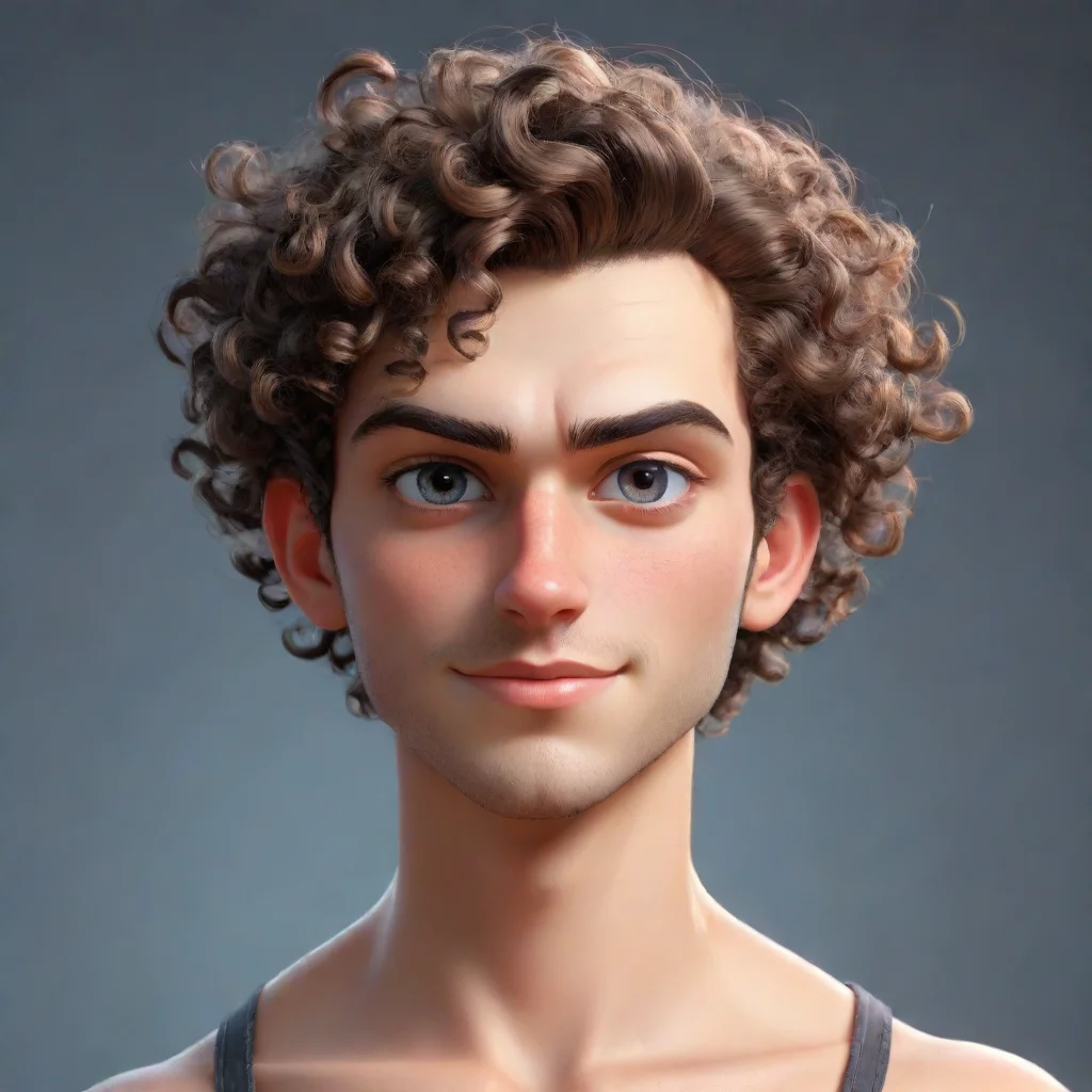 ai amazing awesome looking hd cartoon guy good looking eyes clear waist up pose artstation 8k sides hair shaved top curly a