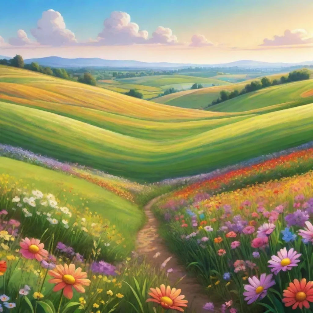  amazing background sweeping landscape fields of flowers peaceful relaxing cartoon realisism hd awesome portrait 2 wide
