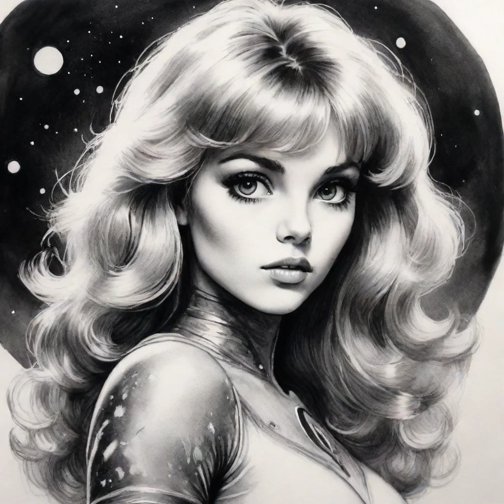 ai amazing barbarella space ink drawing awesome portrait 2