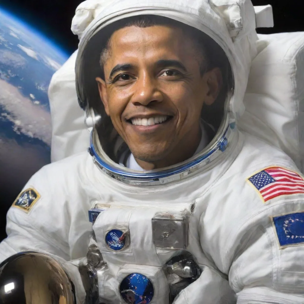 amazing barrack obama in space walk awesome portrait 2