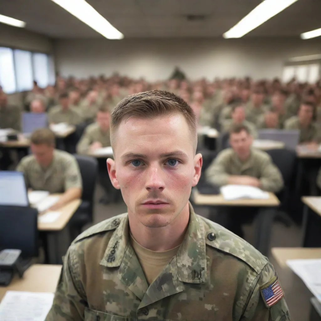ai amazing battle field soldier in crowded office awesome portrait 2