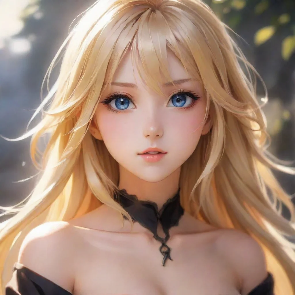 ai amazing beautiful blonde anime girl awesome portrait 2