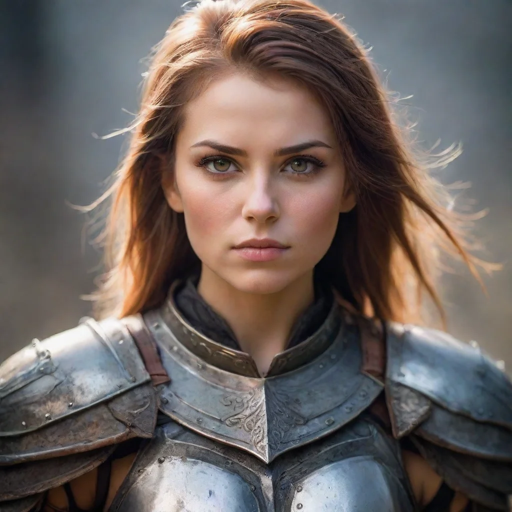 ai amazing beautiful female warrior in tiny armor awesome portrait 2 wide