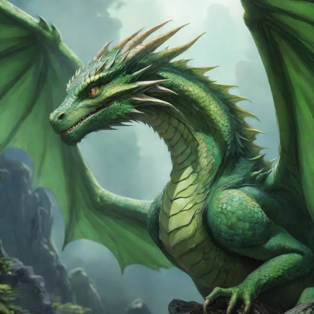  amazing beautiful winged dragon green dragon ghibli anime hd detailed aesthetic awesome portrait 2