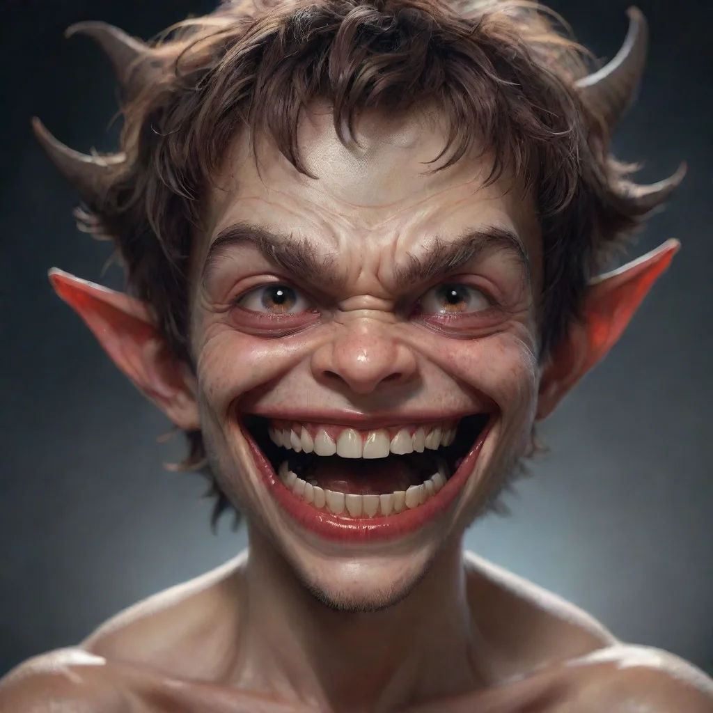 ai amazing best qualitydetailedhalf humanhalf demon boysmiling with sharp teethawesome portrait 2