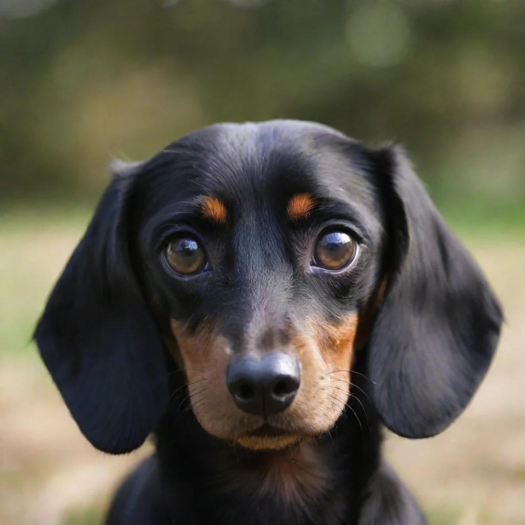 ai amazing black dachshund with wide eyes awesome portrait 2