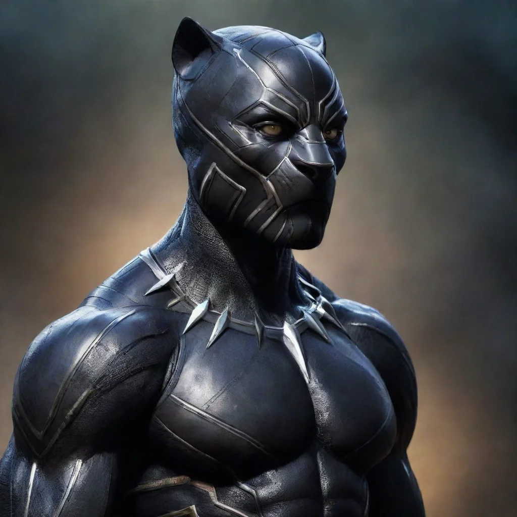 ai amazing black panther humanoid fighter awesome portrait 2