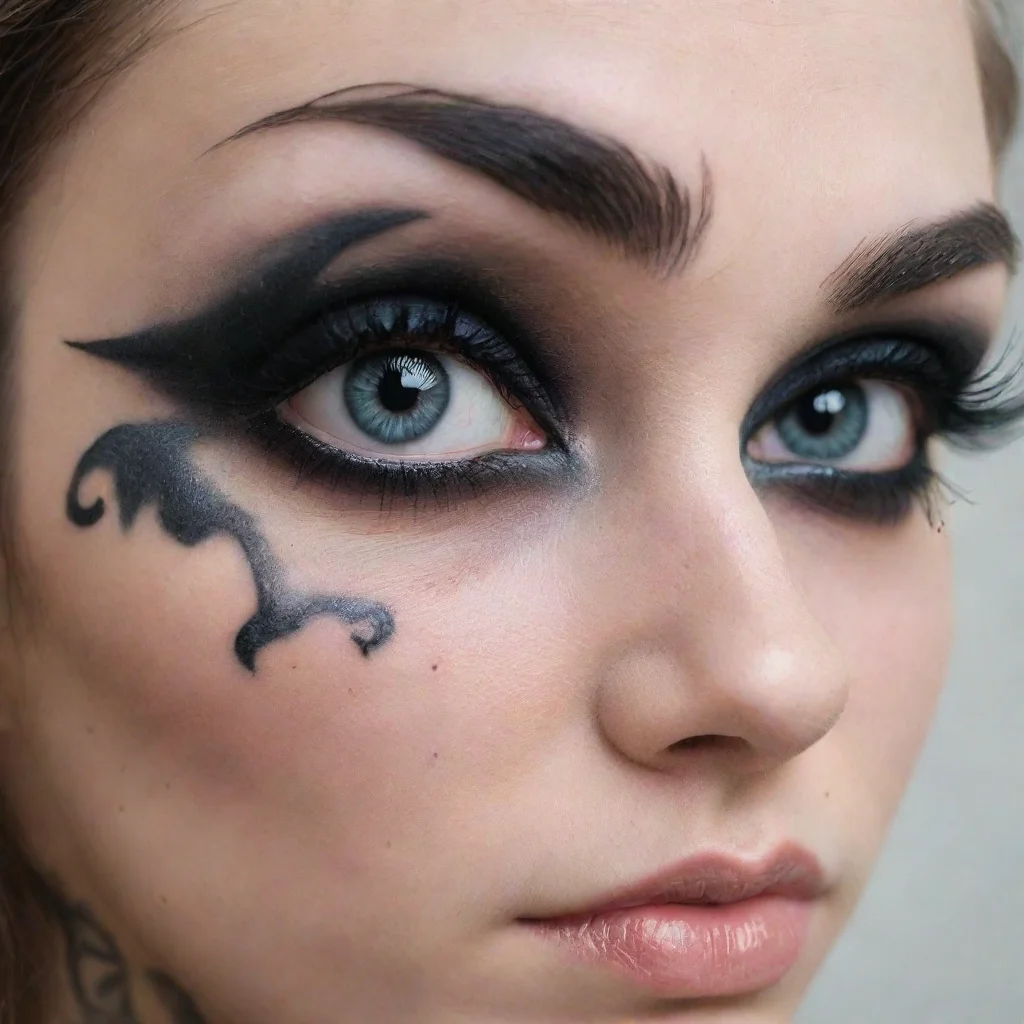 ai amazing black sclera tattooed eyes no white in the eyes awesome portrait 2