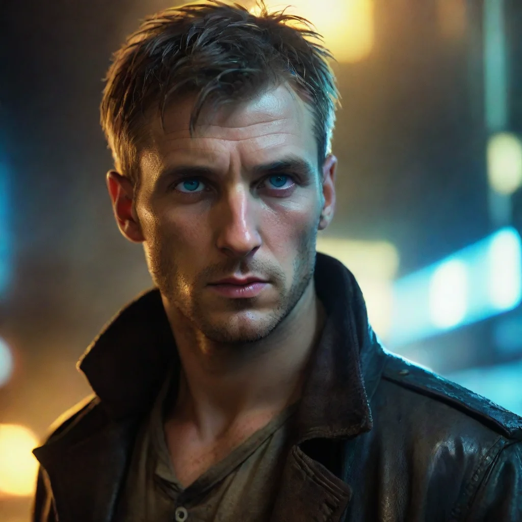 ai amazing blade runner character portrait of a beautiful yet hanted young man dressed very well awesome portrait 2