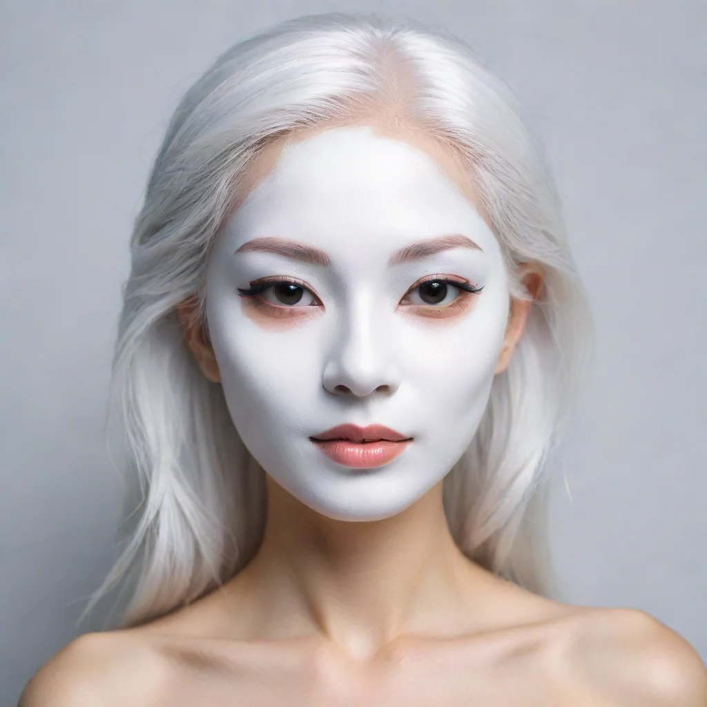 ai amazing bleachwhite hairedhollow mask bright skin tone awesome portrait 2