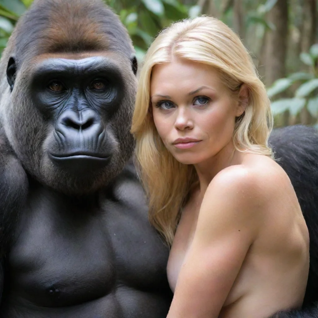  amazing blonde and gorilla awesome portrait 2