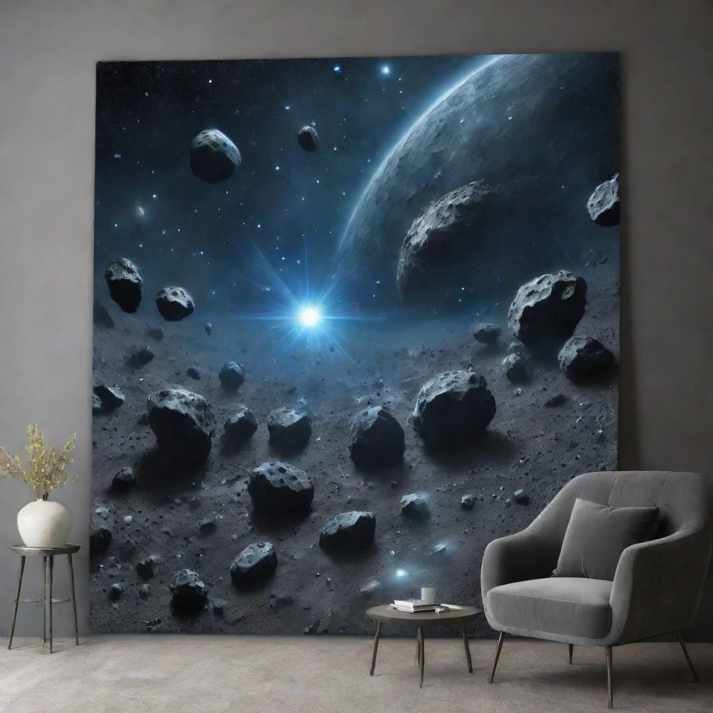 amazing blue and grey asteroid field awesome portrait 2 wide