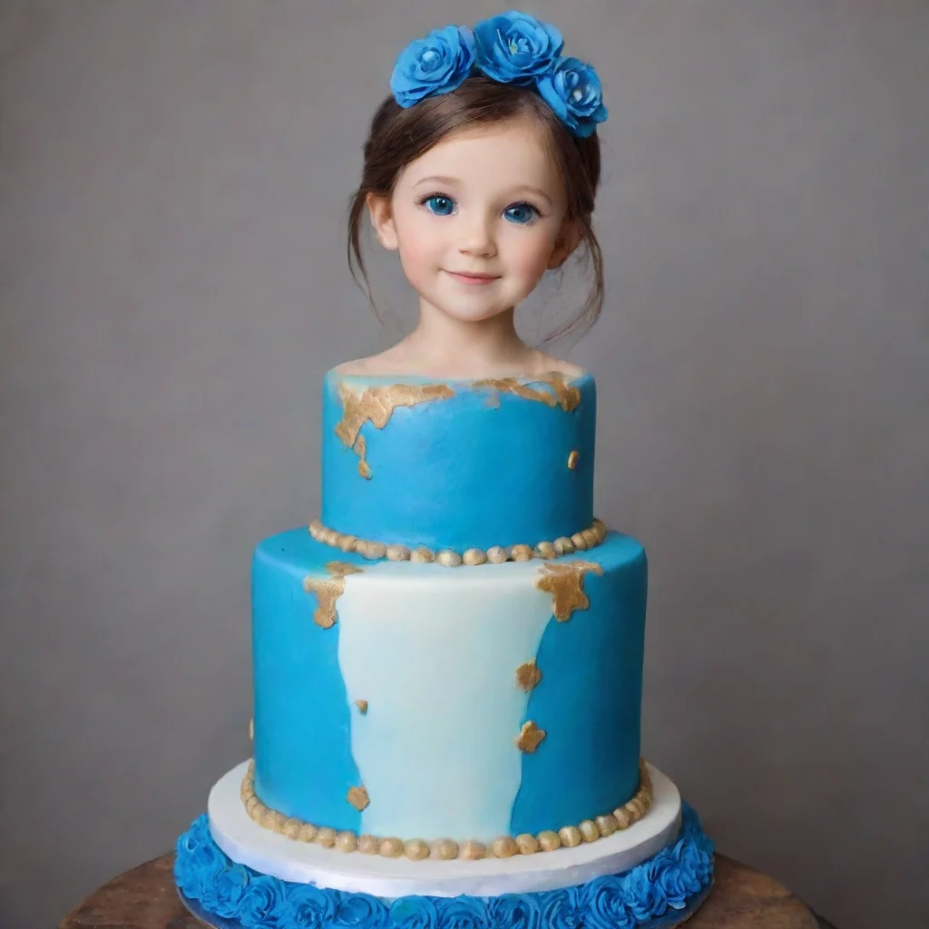 ai amazing blue birthday cake awesome portrait 2
