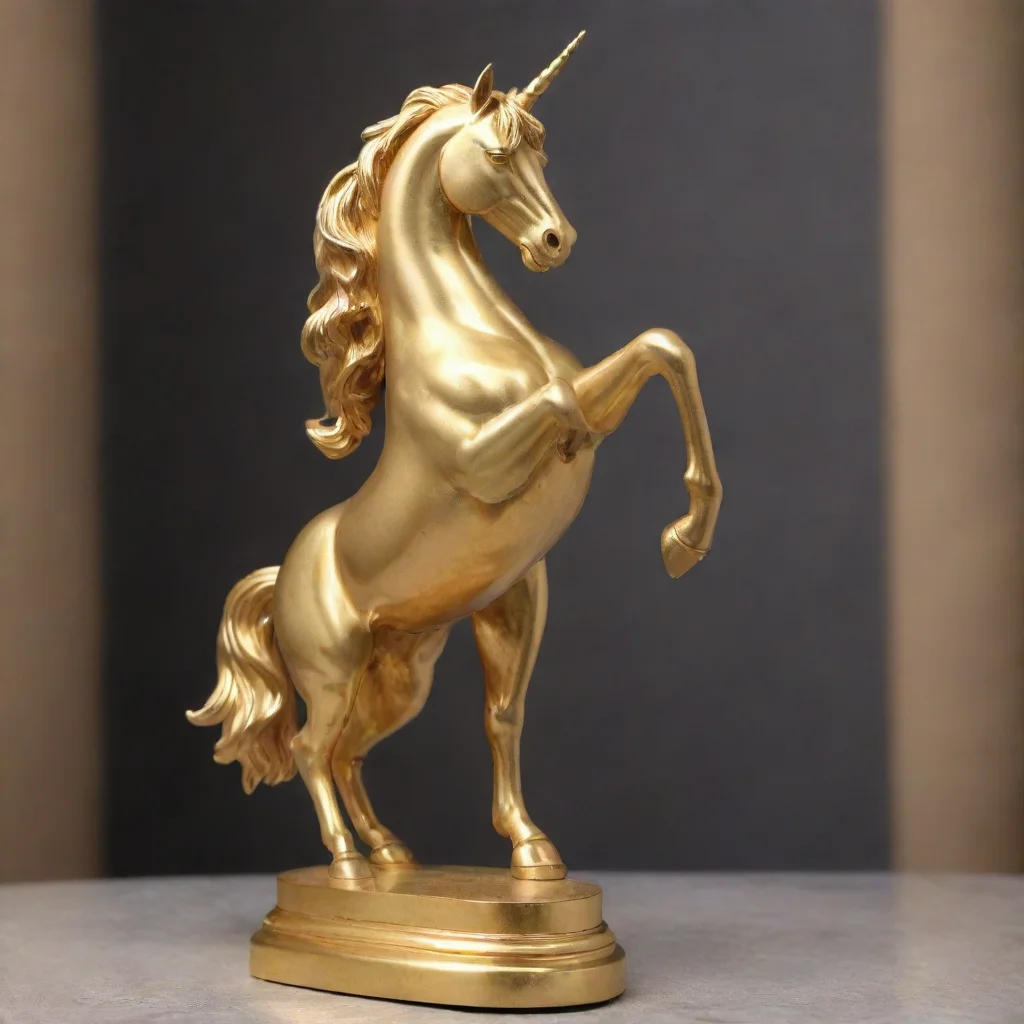 ai amazing brazilian solid gold unicorn statue symmetrical 8k d d awesome portrait 2 tall