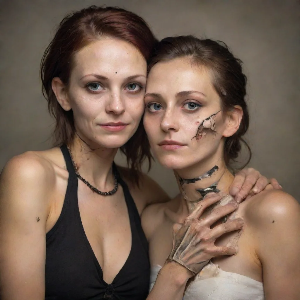 ai amazing broken bones lesbian couple awesome portrait 2 tall