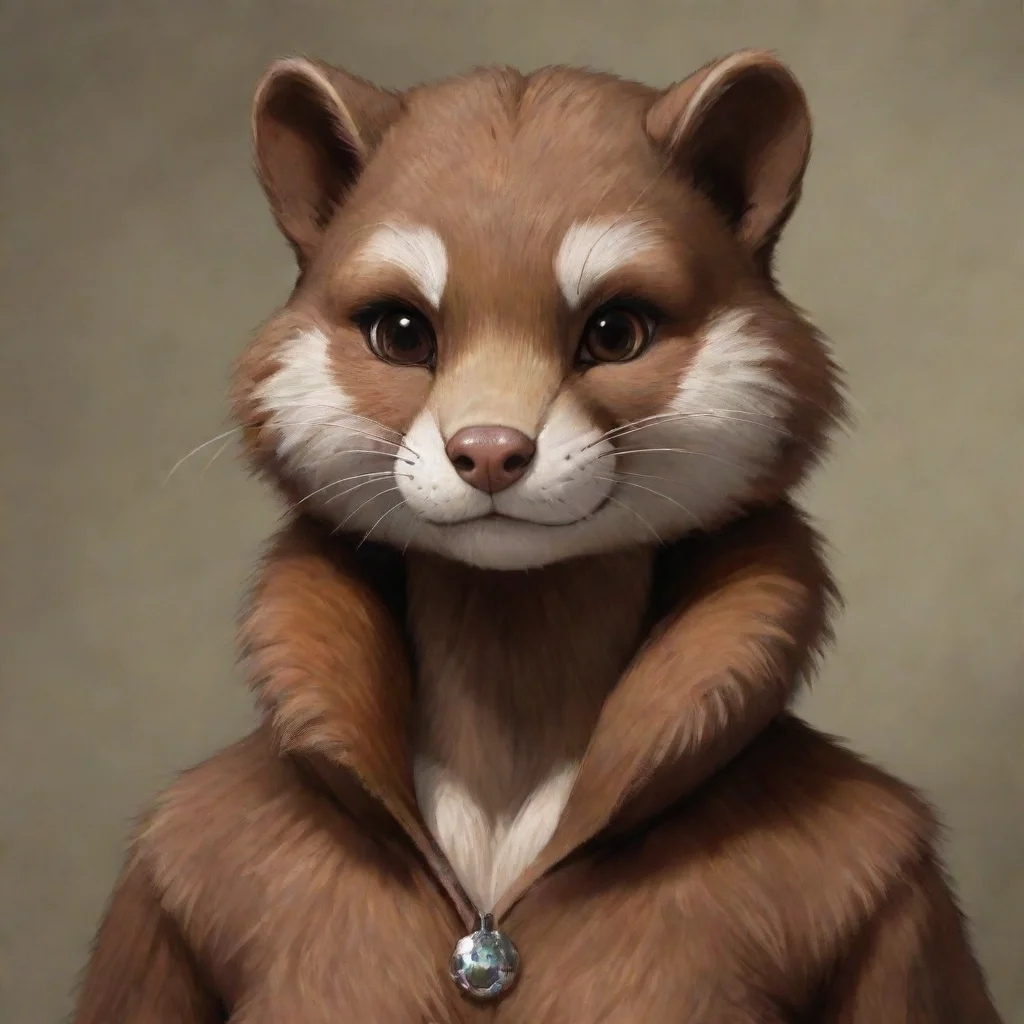 amazing brown furred anthro mink awesome portrait 2