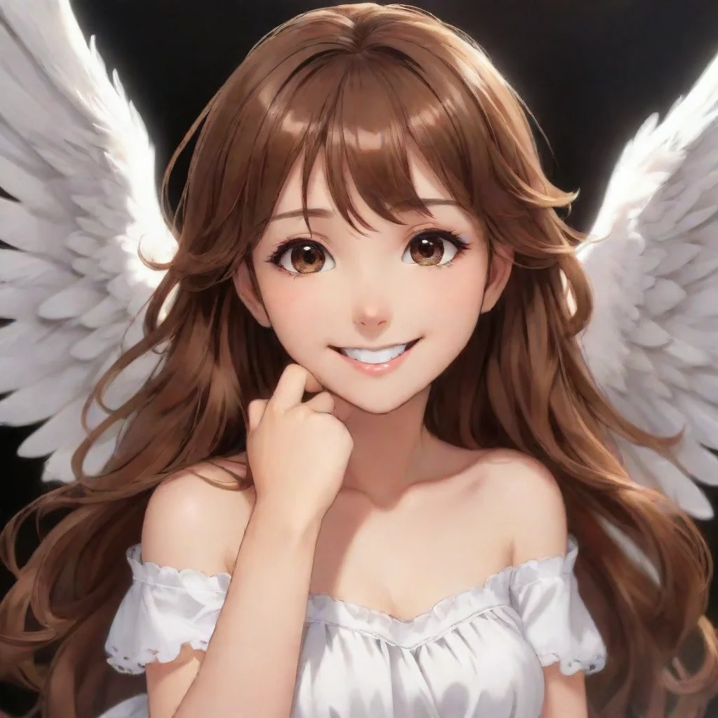  amazing brown haired anime angel smiling awesome portrait 2