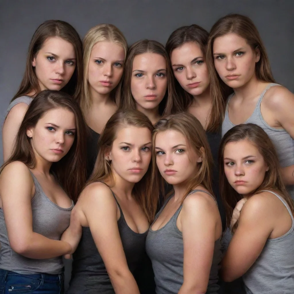 ai amazing bully girls group awesome portrait 2